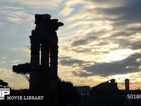 夕方のフォロロマーノ タイムラプス　4K　ローマ時代の遺跡