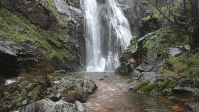 A Large Rock Waterfall