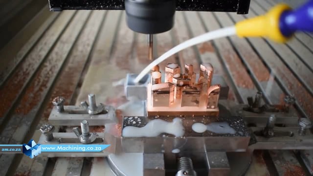 Machining Video: Brass Components Engraving on EasyRoute DIY CNC Router with Coolant Cooling and Clamped on T-Slot