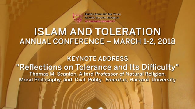 3/1/18 Islam and Toleration Keynote by Harvard Philosophy Professor Thomas M. Scanlon on Vimeo