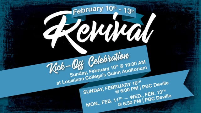 Monday, February 11, 2019 Revival Service