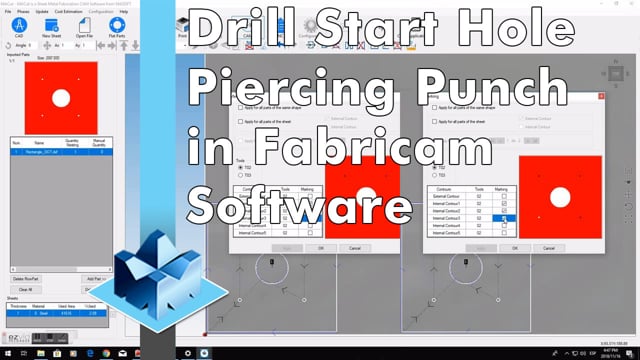 Machining Video: Use Piercing Function To Create Drill Starting Hole By Create Center Punch Mark In Fabricam Software-1