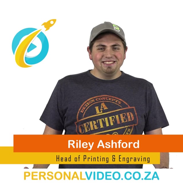 Riley Ashford, #HeadofPrintingEngraving of Lanford Agencies, Square Video #PersonalVideo.co.za (2019-05-24)