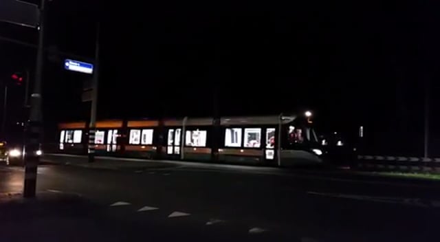 Eerste nachtelijke testrit nieuwe 15G tram