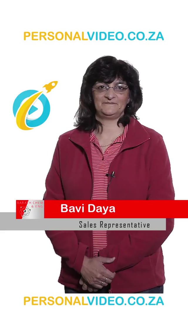Bavi Daya, #SalesRepresentative of Barath Chemicals, Vertical Video #PersonalVideo.co.za (2019-08-01)