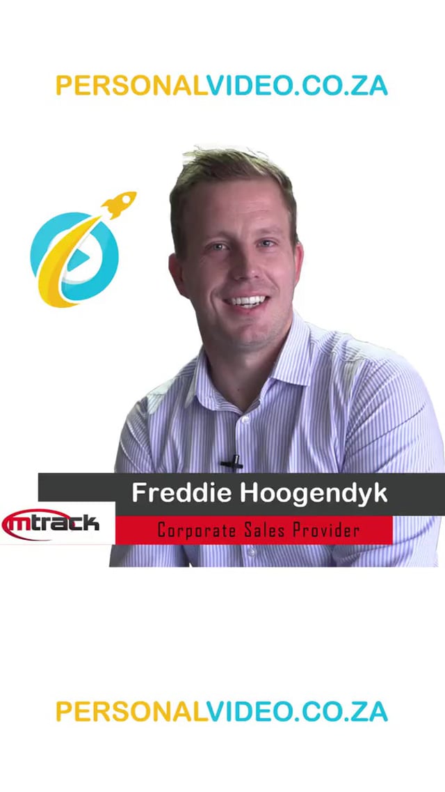 Freddie Hoogendyk, #CorporateSalesProvider of M Track, Vertical Video #PersonalVideo.co.za (2019-08-29)