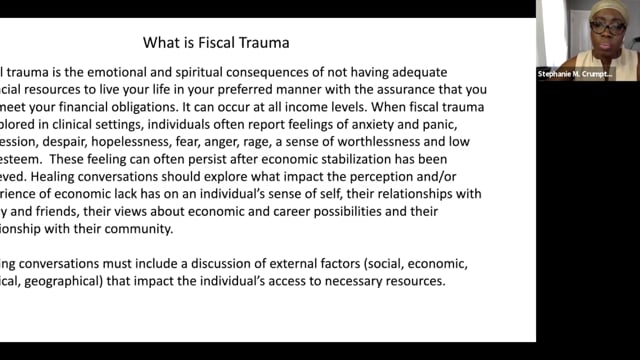 Dealing with Financial Trauma - Trauma Symposium (5-7-20)