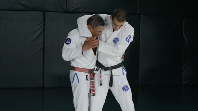 Headlock defense, attacker bent over