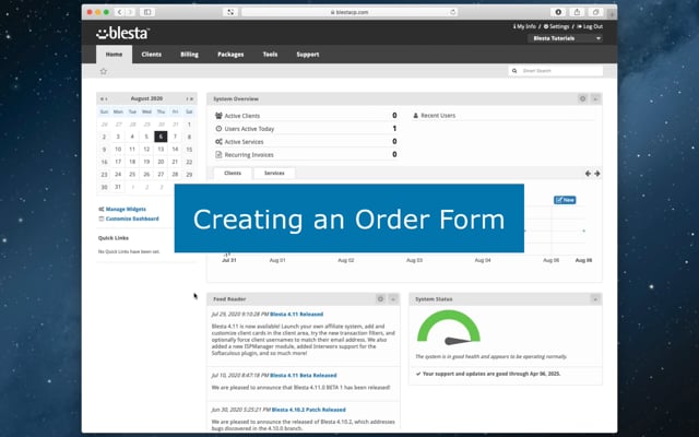 Create an Order Form