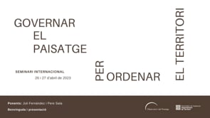 Governar el paisatge per ordenar el territori