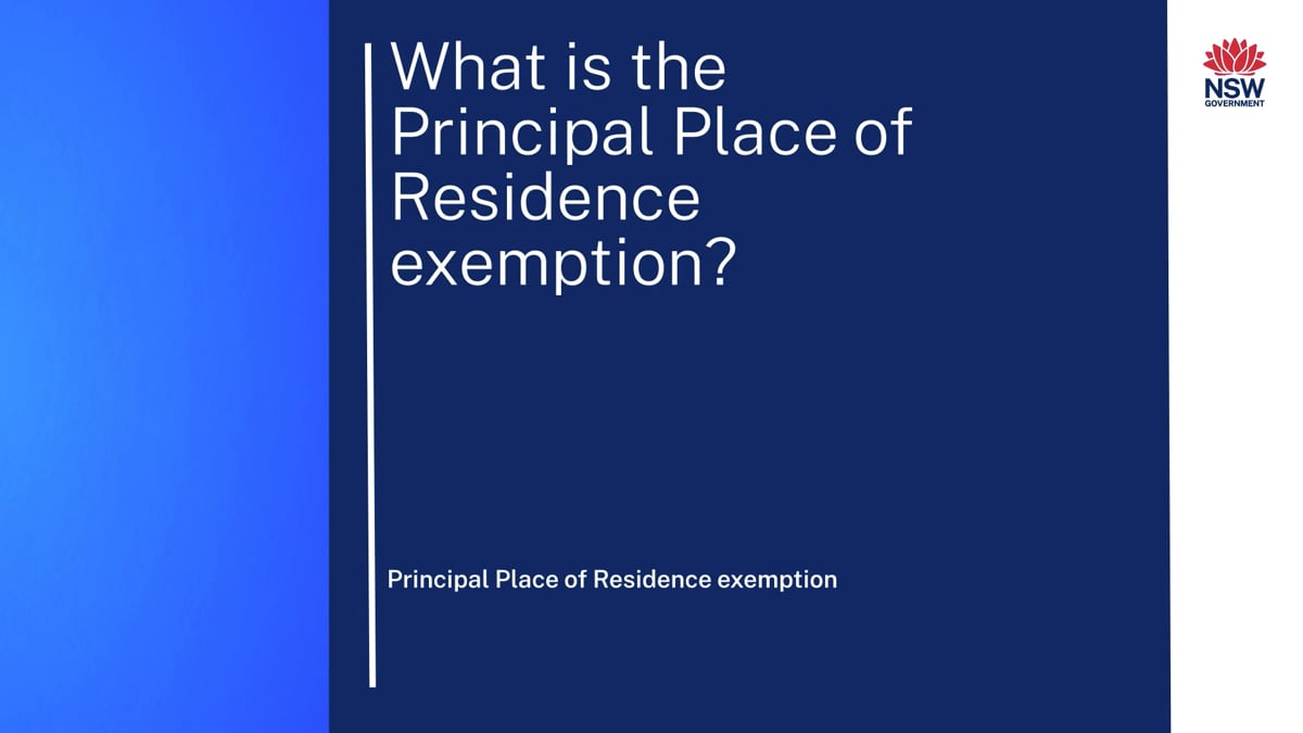 Principal Place of Residence (PPR) exemption