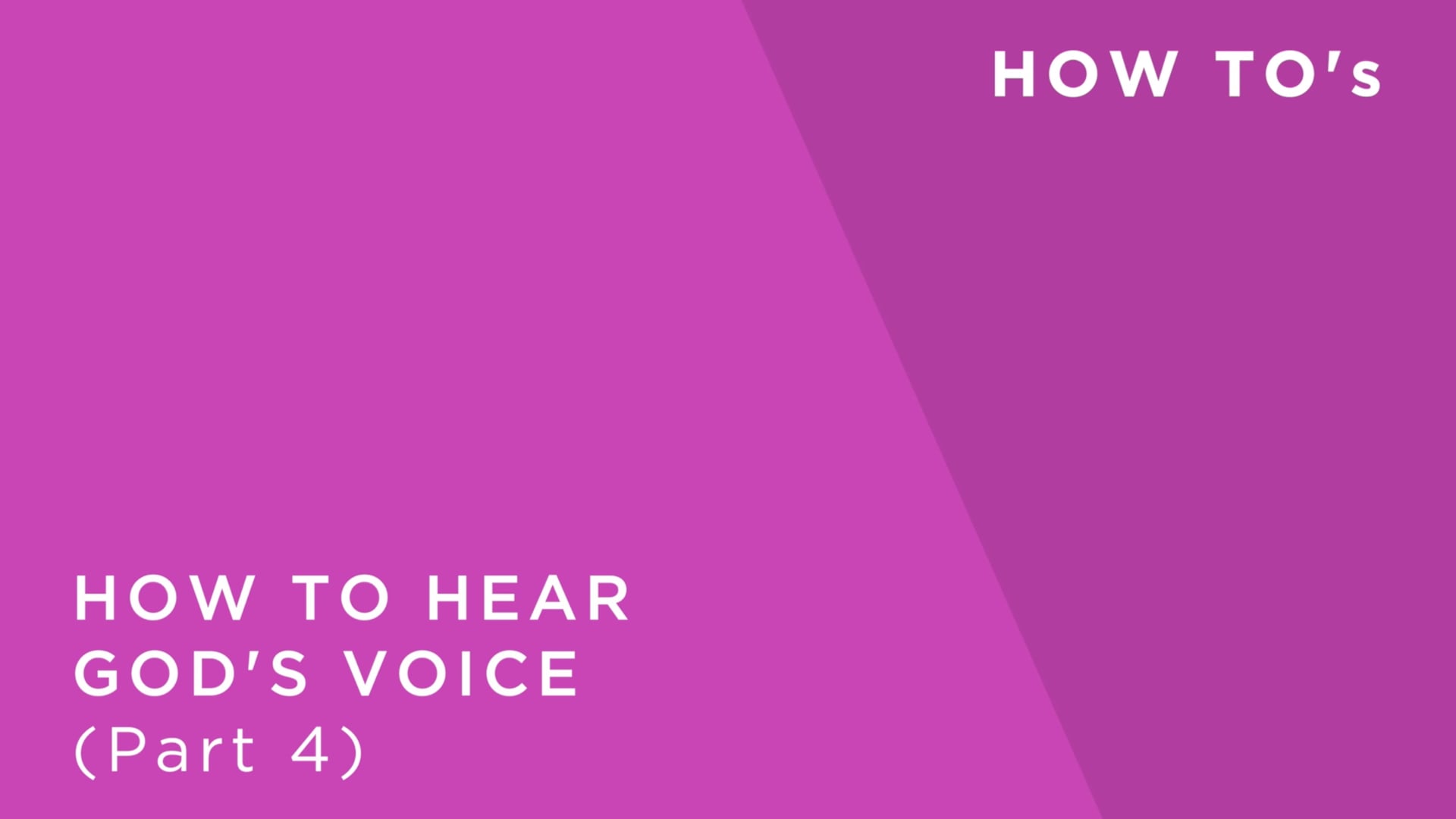How to hear God's voice