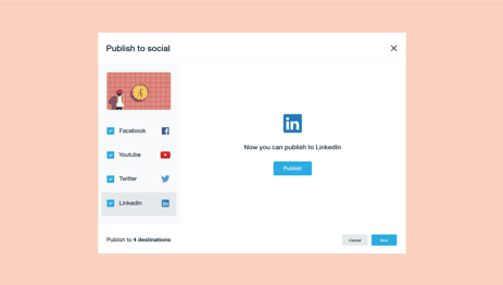 Publish to social, now for LinkedIn