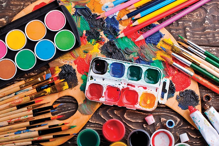 Only paint. Artist materials for Kids.