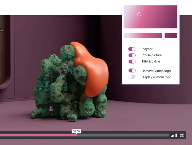 Customizable Vimeo video player
