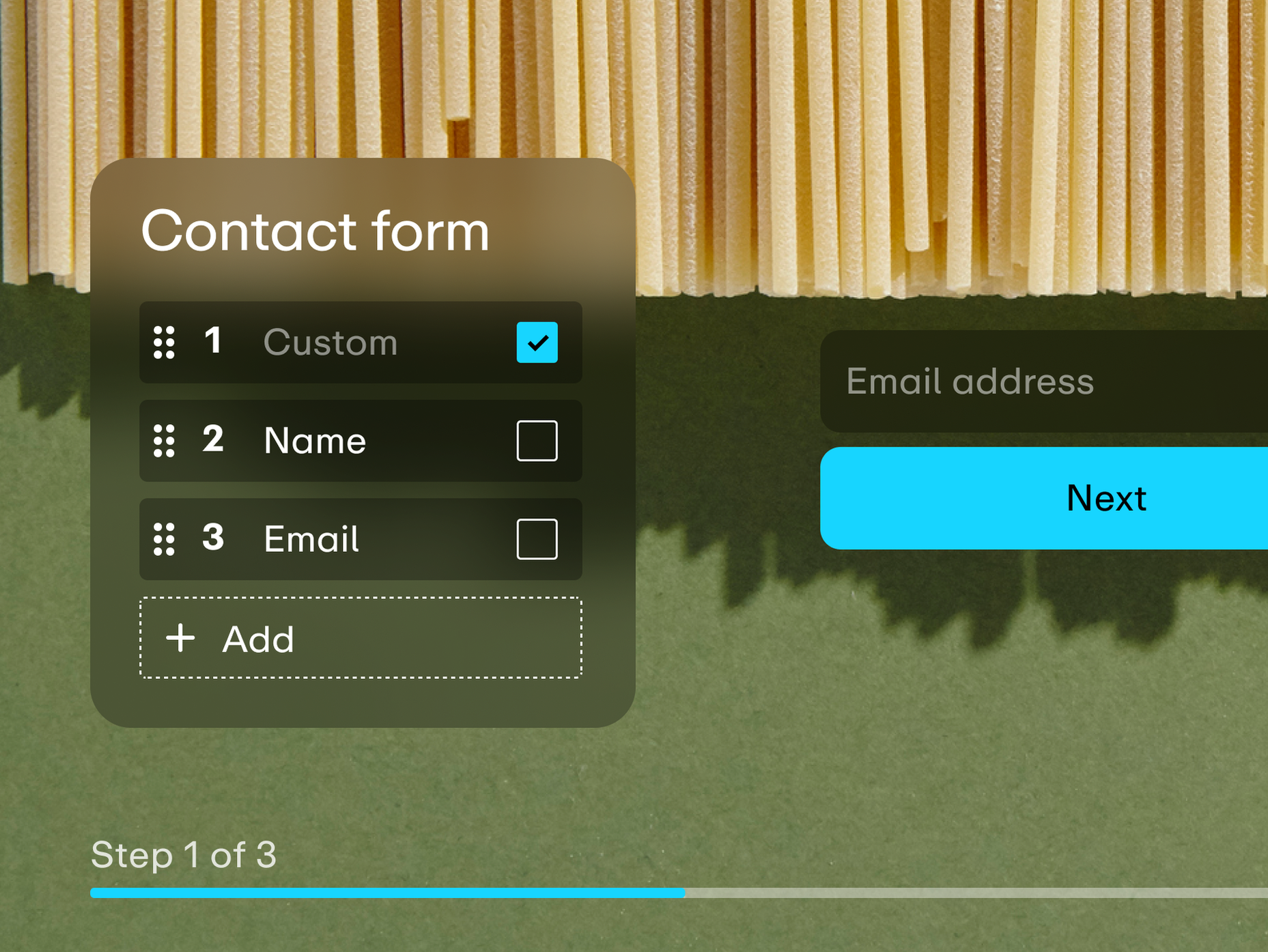 Creating a contact form to capture emails and names