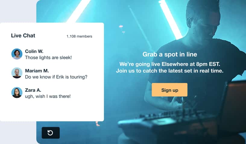 Live chat and end screen call-to-action button on video