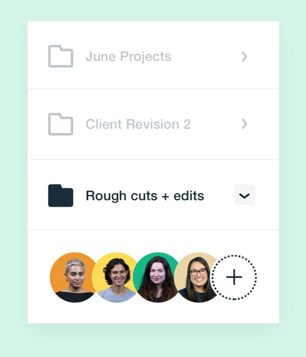 a Vimeo project shared with a select group of friends