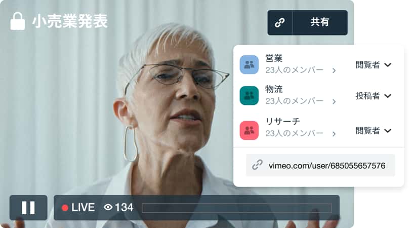安全なオンライン動画ライブラリ 動画アセットマネージャー Vimeo