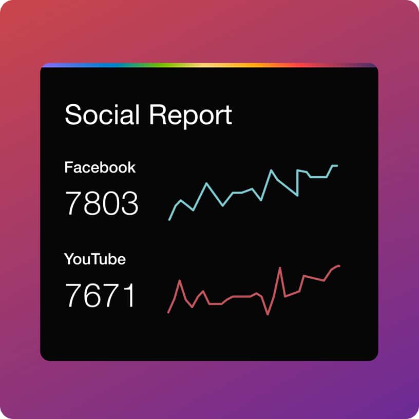 Screenshot from social report dashboard
