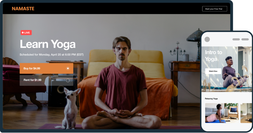 Online yoga subscription website.