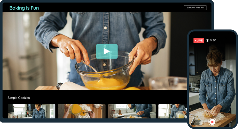 Video subscription service for cooking classes