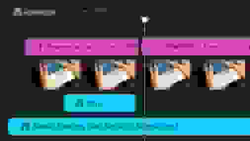 Vimeo text-based video editor adding an intro song to the video clip called Sweet Dreams (Are Made of Beans).