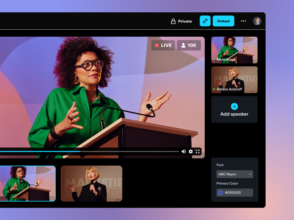 Push live content on Vimeo to Cvent