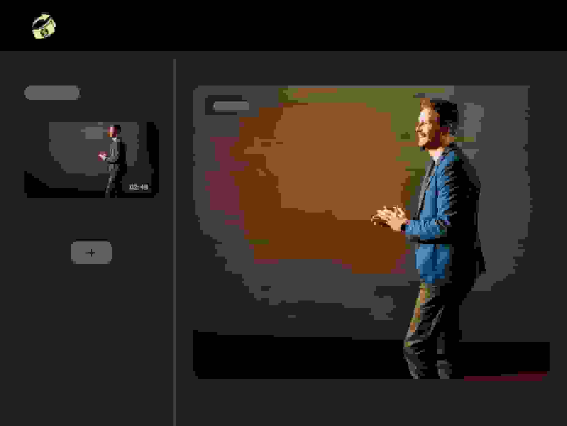 Man giving a presentation via a virtual event platform