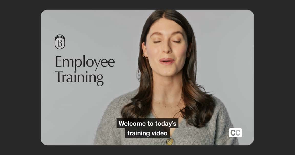 Employee training video captions
