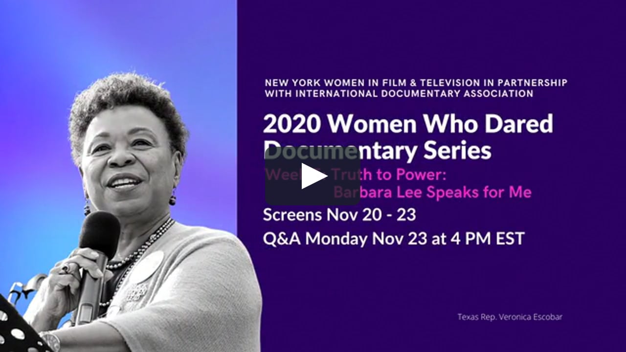 NYWIFT Women Who Dared Documentary Series, Week 5: “Truth to Power: Barbara  Lee Speaks for Me” on Vimeo