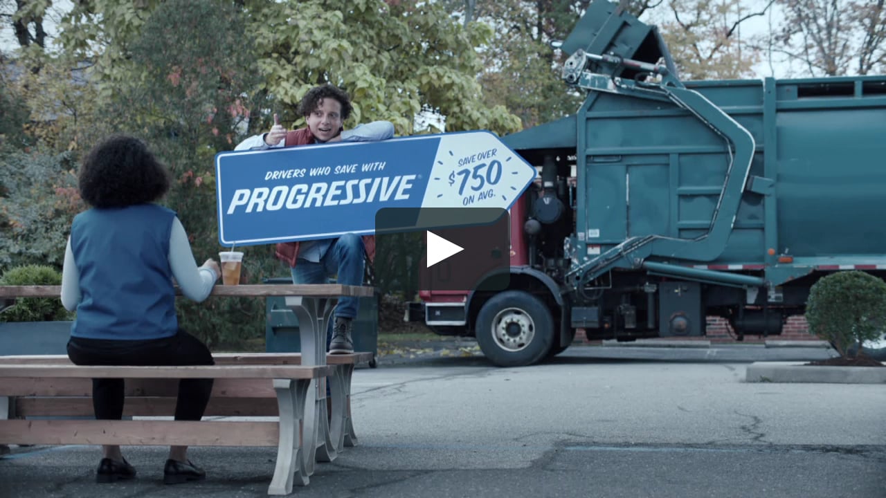 Progressive: Sign Spinner "Garbage Day"