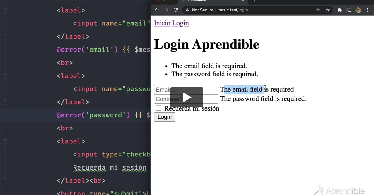 4. Validación, mensajes de error y mensajes de sesión