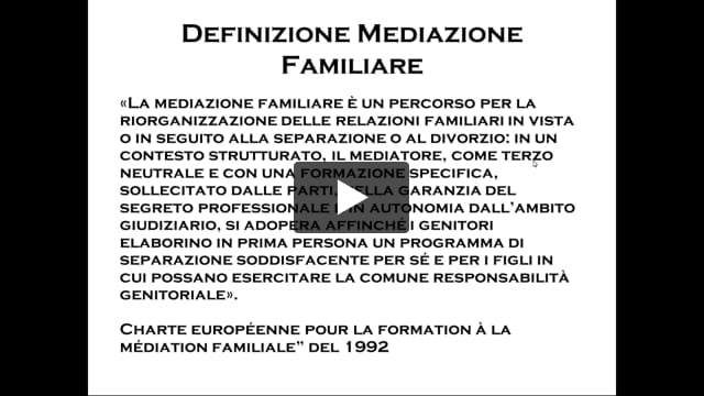 La mediazione familiare in Italia e nel Lazio