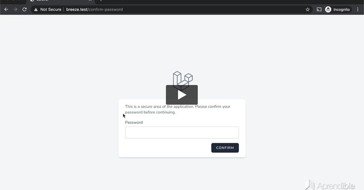 9. Laravel Breeze: Cómo habilitar y personalizar la confirmación de contraseña