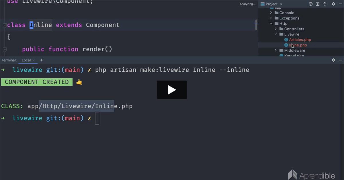 4. Cómo crear y renderizar componentes de Livewire