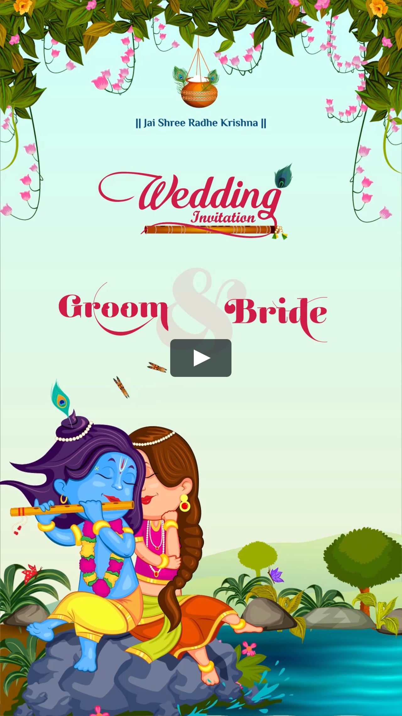 Little Radha Krishna Theme Wedding Invitation Video | W-250-v on Vimeo