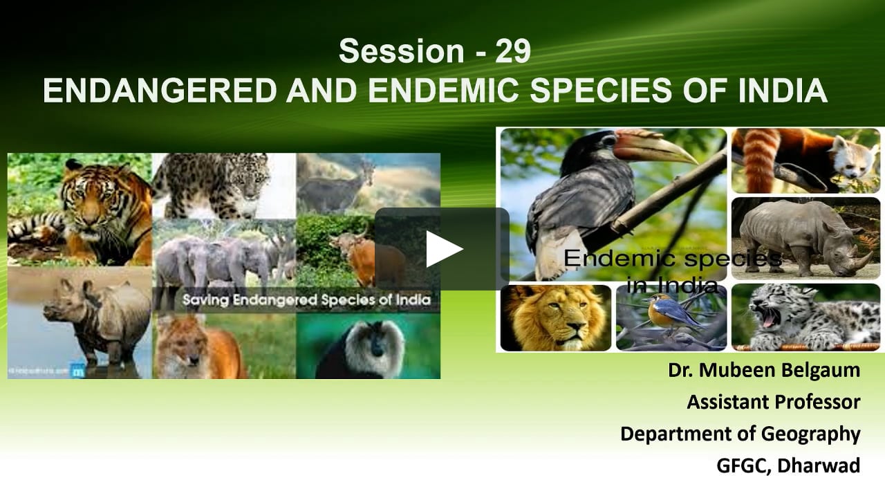 Endangered and Endemic Species of  on Vimeo