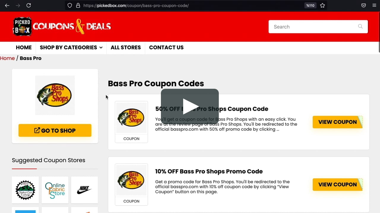 Bass Pro Shops Coupon Code & Discount Promo