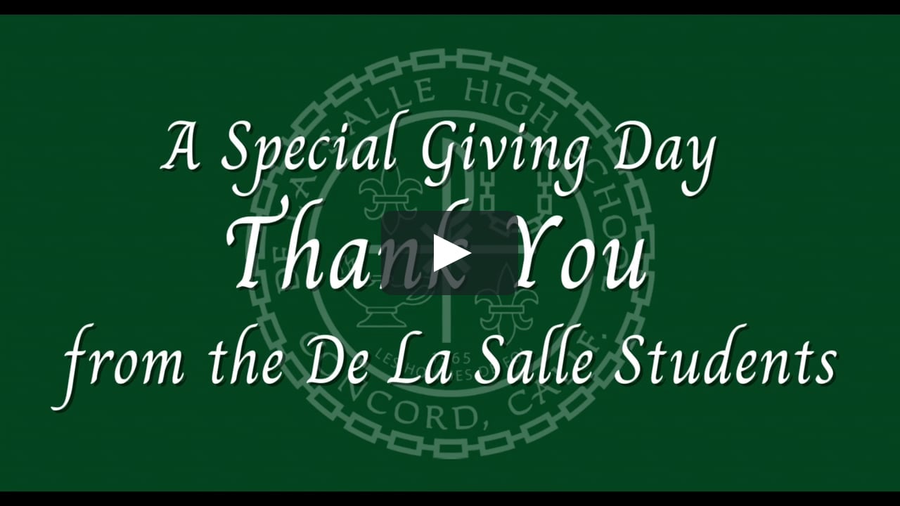 De La Salle Giving Day 2021 Thank You On Vimeo