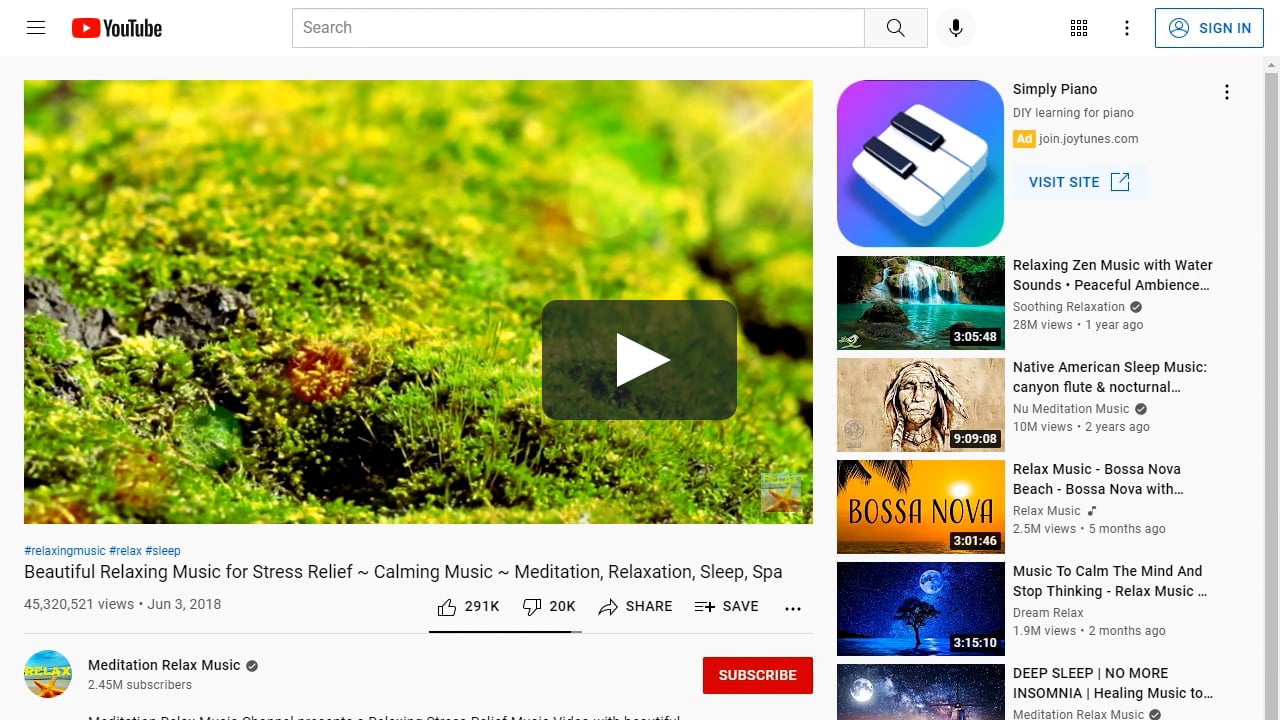 Beautiful Relaxing Music - Calming Piano Music for Stress Relief MeditationRelaxationStudy - YouTube