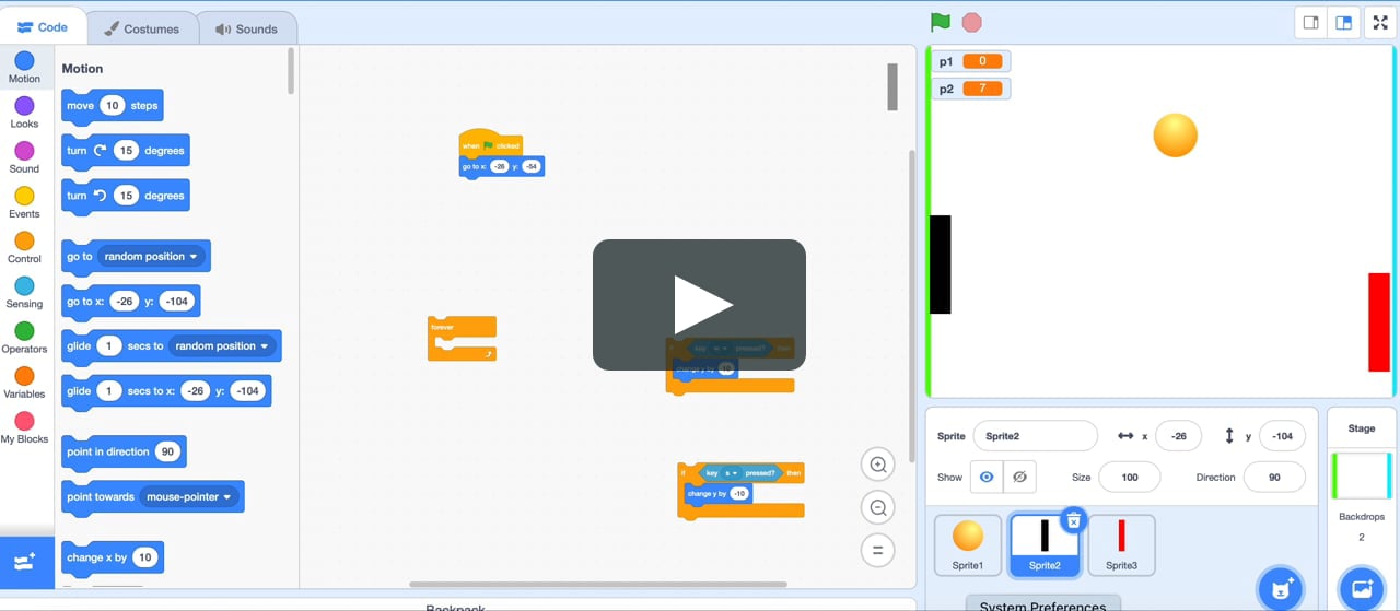Day 3 Scratch: Design & Moving the Paddle on Vimeo