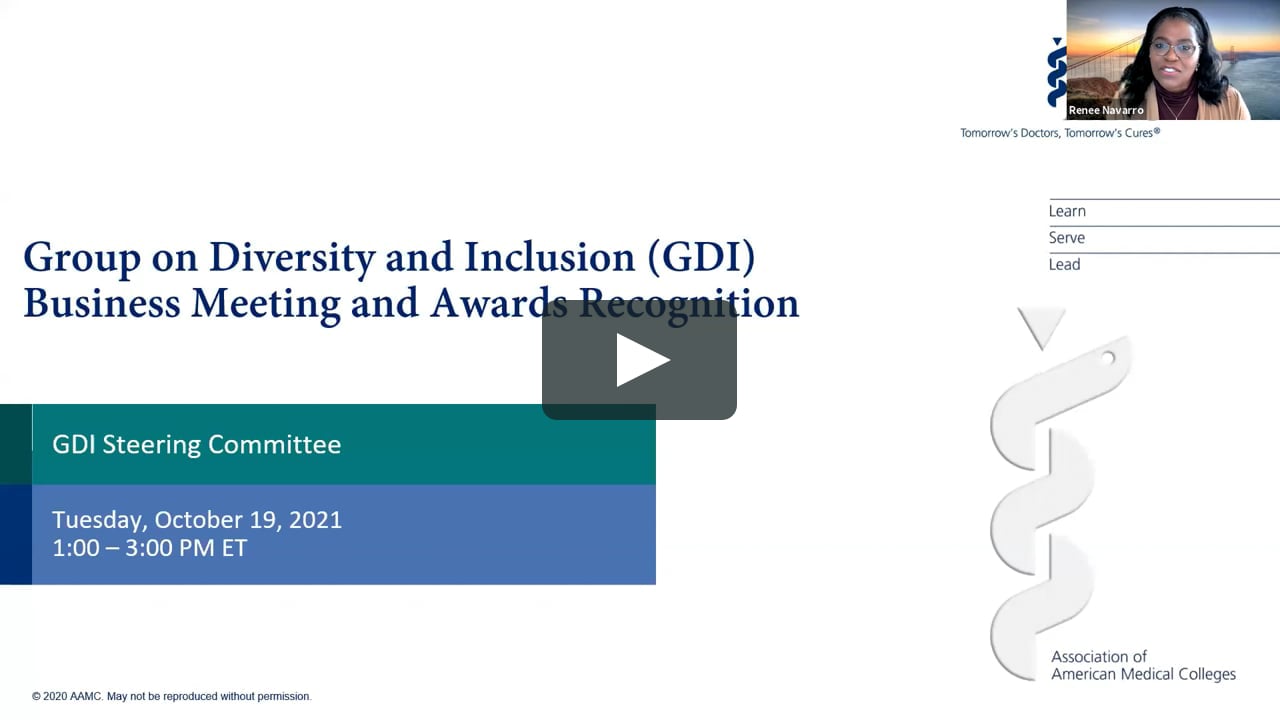 AAMC GDI Business Meeting and Awards Recognition on Vimeo