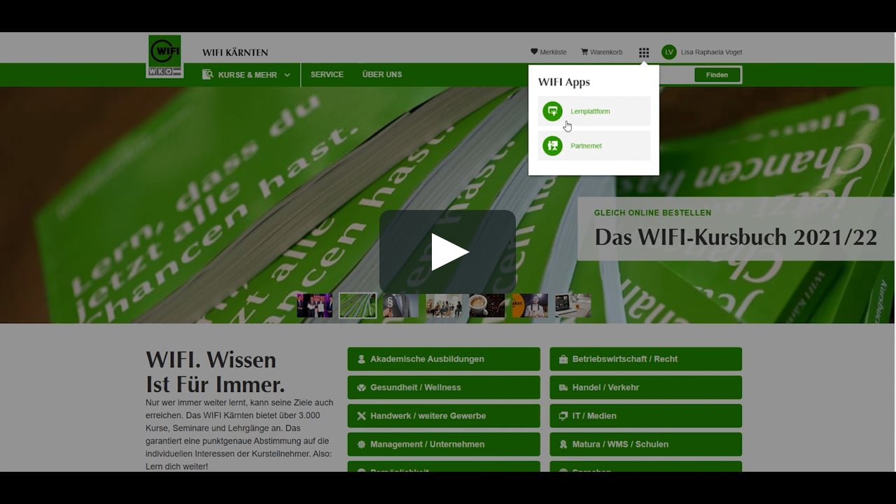 WIFI Kärnten Login Lernplattform & on Vimeo