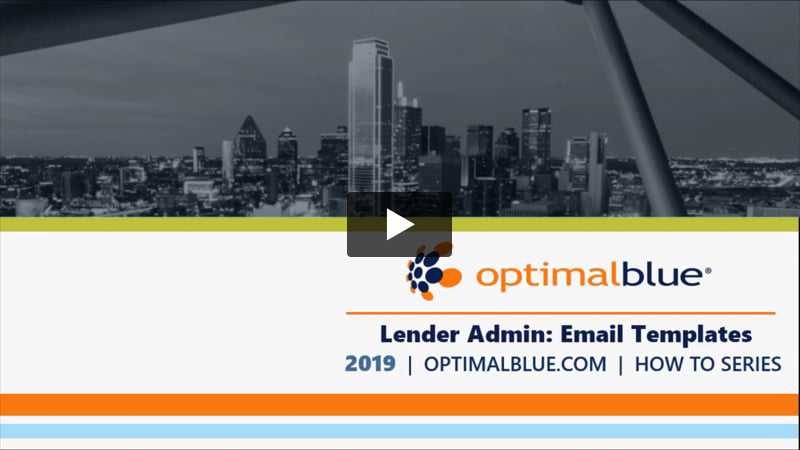 Lender Admin - Email Templates