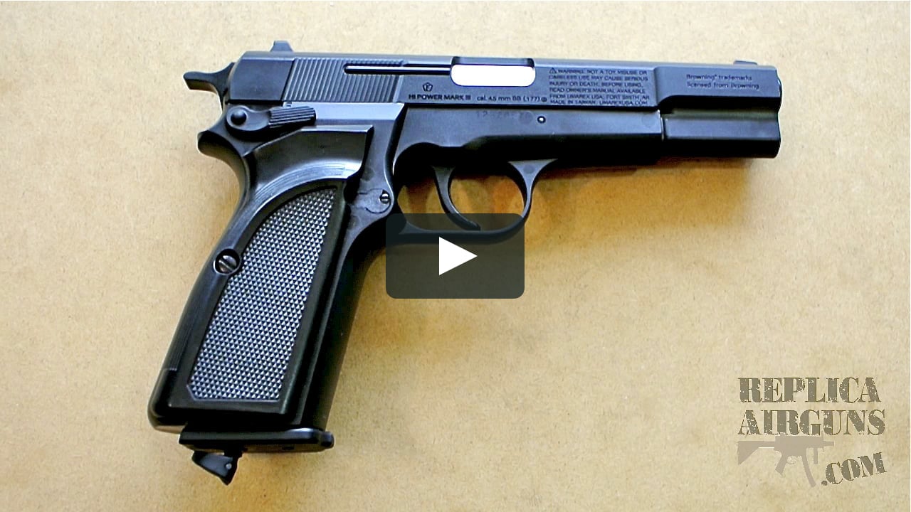 Browning Hi-power Mark III CO2 BB Pistol Table Top & Shooting Review
