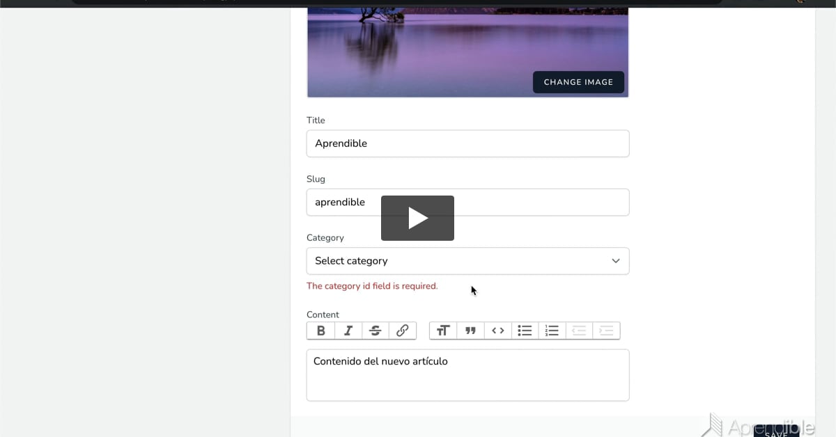 27. Validación de relaciones con Livewire