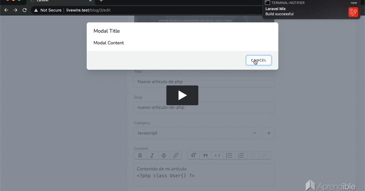 28. Ventanas modales con Jetstream y Livewire