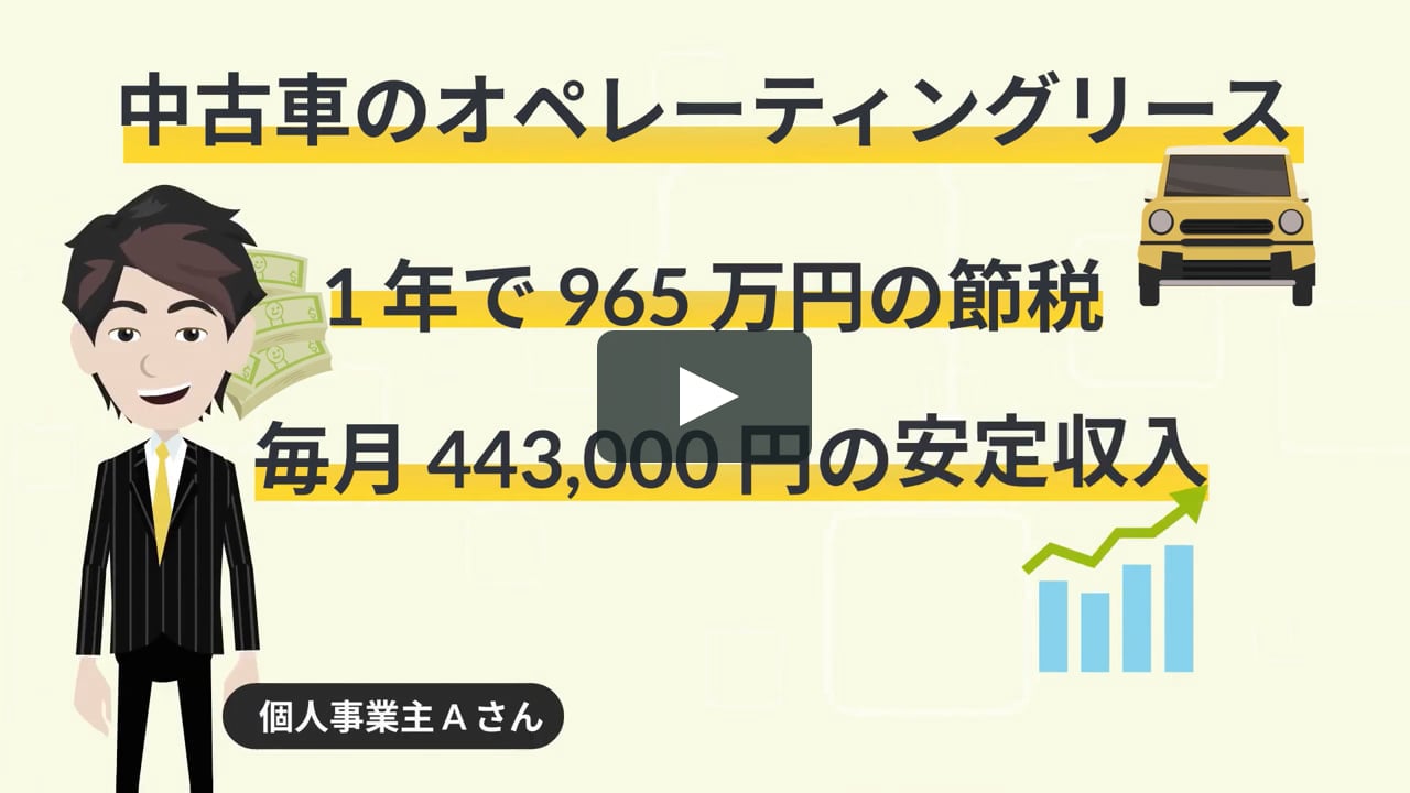 02 事例紹介編1年で965万円の節税と毎月円の安定収入を作ることに成功した中古車のオペ On Vimeo 02 事例紹介編1年で965万円の節税と毎月円の安定収入を作ることに成功した中古車のオペ On Vimeo