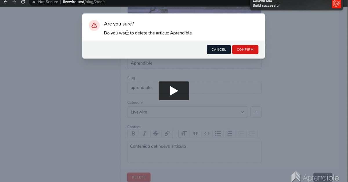 31. Modal de confirmación